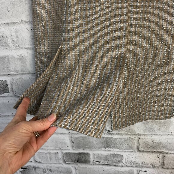 Escada Silk Wool Metallic Tweed Pencil Skirt - Picture 7 of 13